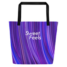 Load image into Gallery viewer, Large SweetFeels Amethyst-Striped Tote Bag/Beach bag