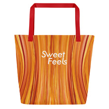 Load image into Gallery viewer, Large SweetFeels Fire-Striped Tote Bag/Beach bag