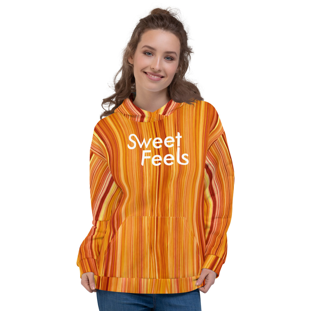 SweetFeels Fire-Striped Hoodie