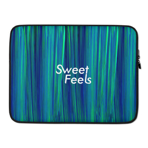SweetFeels Ocean-Striped Laptop Sleeve